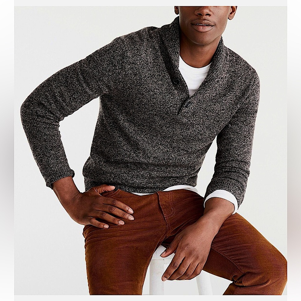 Men’s J. Crew Marled Lambswool Shawl-Collar Sweater